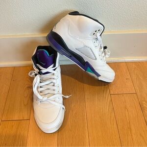 Air Jordan 5 Retro 'Grape' Sneakers Size 7 Purple & Teal